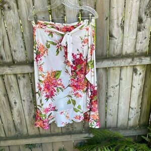 Hale Bob Los Angeles NWT Floral wrap skirt ruffle flirty rich girl vibes L